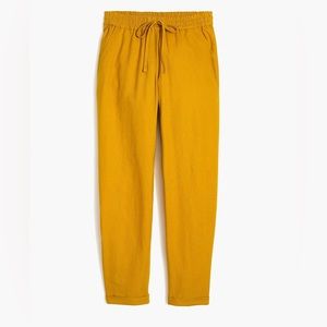 J.Crew Yellow Linen Cotton Drawstring Pants Sz 2